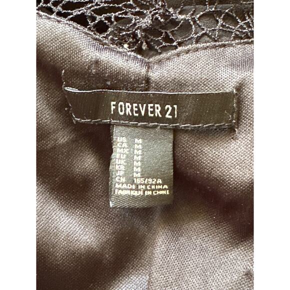 VTG Y2K Forever 21 Babydoll Sheer Dress Tunic Top M Black Dainty Dark Fairy Goth - Picture 13 of 15